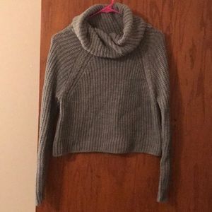 Light grey cropped knit sweater